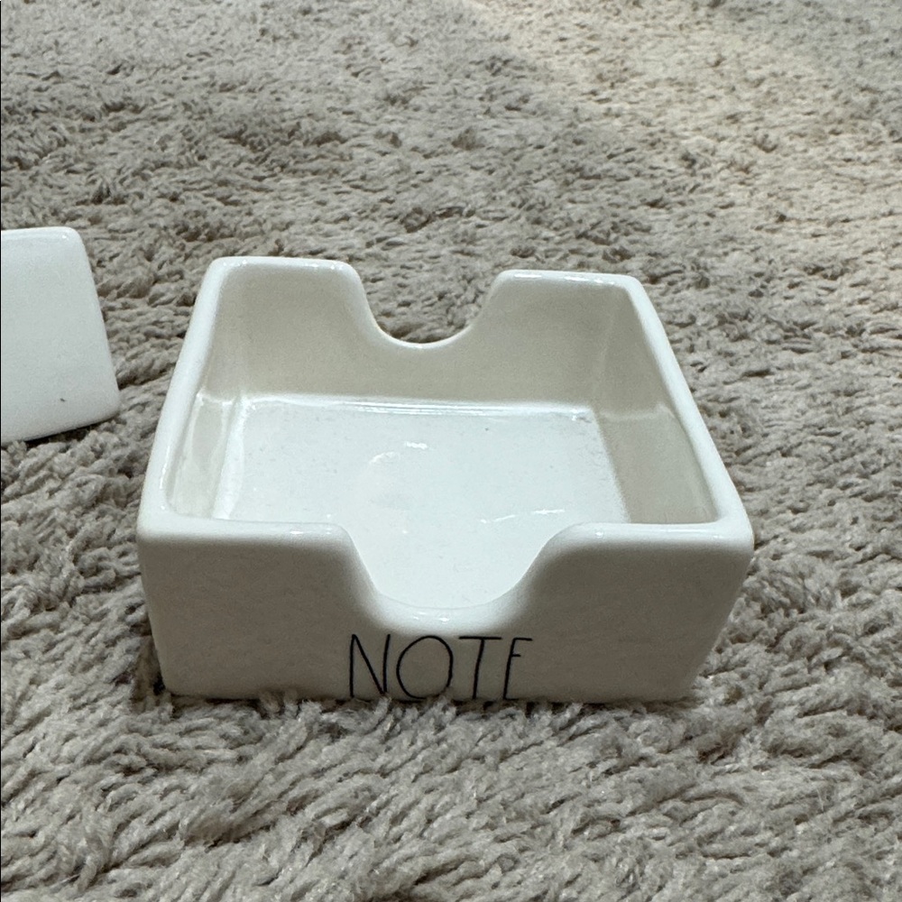 RAE DUNN Ceramic 'Good Vibes Only' Decorative Tray and Note Holder - White - Picture 2 of 5